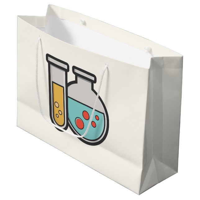 Grand Sac Cadeau Tube d'essai de chimie et bécher (Devant Angle)