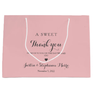 Grand Sac Cadeau Un Mariage Merci doux Arrière - plan rose
