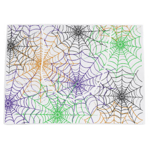 Grand Sac Cadeau Un simple Motif Web d'Halloween Spider