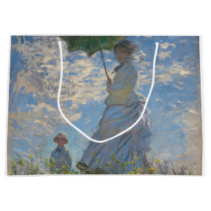 Grand Sac Cadeau Une femme avec un parasol   Paysage français