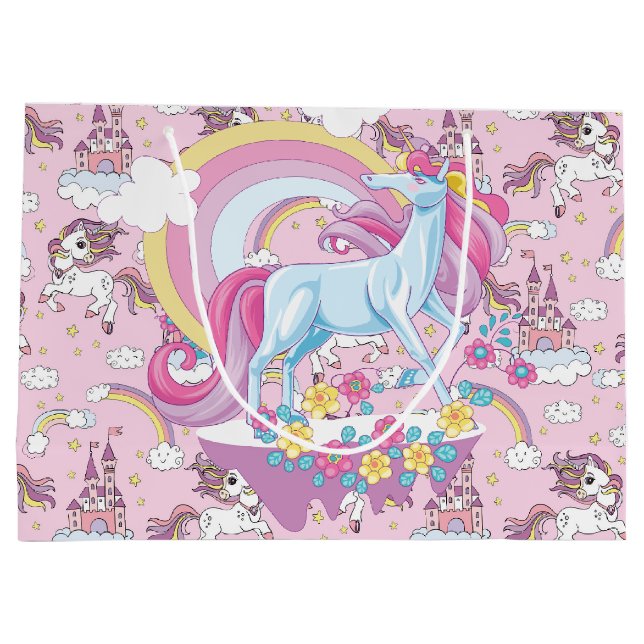 Grand Sac Cadeau Unicornes dansantes (Dos)