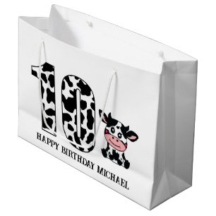 Grand Sac Cadeau unisex 10e vache anniversaire de enfant