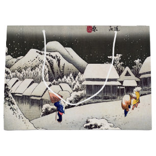 Grand Sac Cadeau Utagawa Hiroshige - Neige du soir à Kanbara