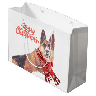 Grand Sac Cadeau Vacances de berger allemand avec l'écharpe de