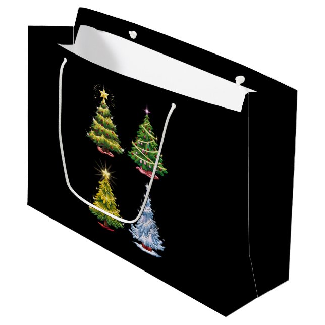Grand Sac Cadeau Vacances de Noël Arbre verte (Devant Angle)
