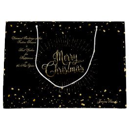 Grand Sac Cadeau Vacances d'hiver Souhaite XMAS Luxe personnalisé