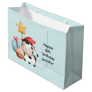 Grand Sac Cadeau Vache souriante mignonne adorable Anniversaire