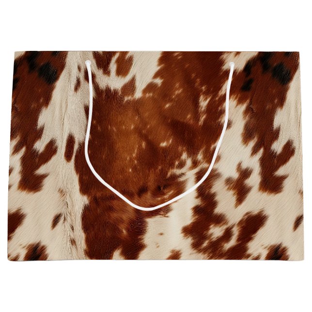 Grand Sac Cadeau Vachette Brown blanche occidentale (Devant)