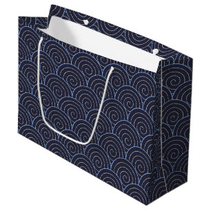 Grand Sac Cadeau Vague japonaise Seigaiha