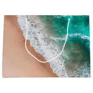 Grand Sac Cadeau Vagues sur la plage de sable