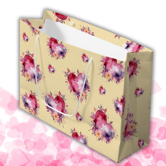 Grand Sac Cadeau Valentine Banana Mania Splash of Hearts Motif