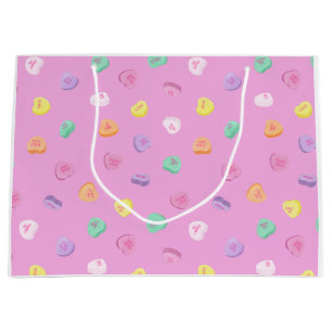 Grand Sac Cadeau Valentines Day Candy Hearts Motif