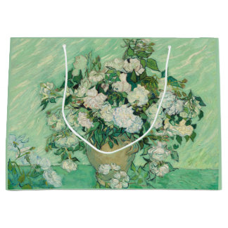 Grand Sac Cadeau Van Gogh Rose Vert blanc