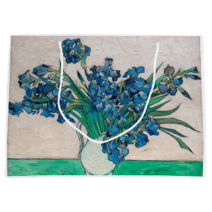Grand Sac Cadeau Vase avec Irises, Van Gogh