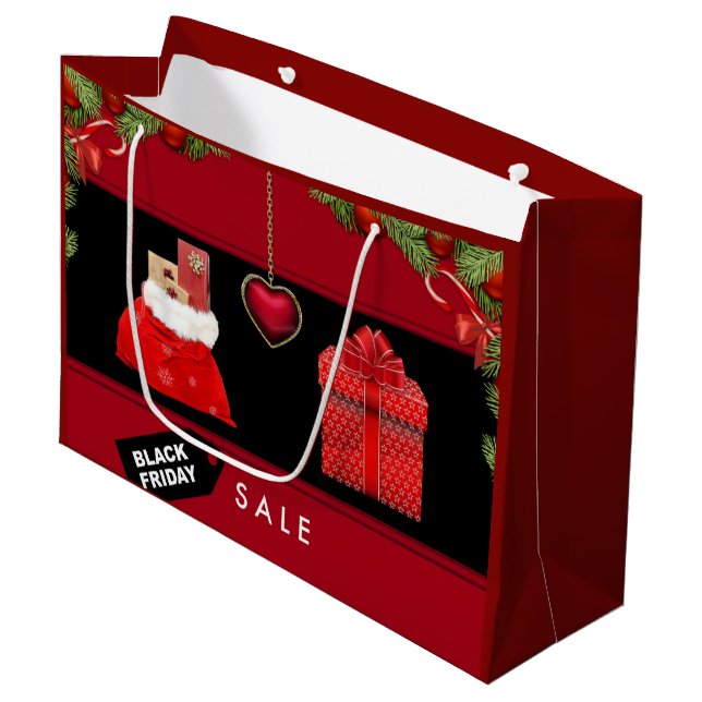 Grand Sac Cadeau Vendredi noir (Devant Angle)