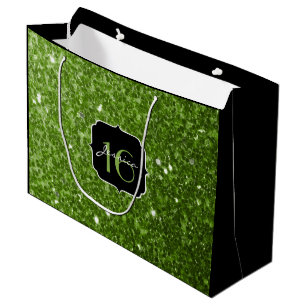 Grand Sac Cadeau Verdure parties scintillant verte scintille Sweet