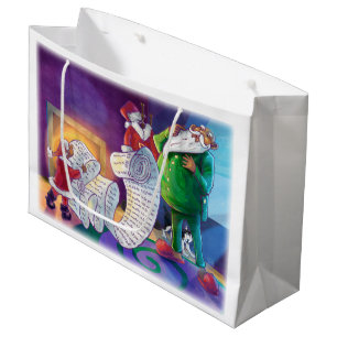 Grand Sac Cadeau Vérifier la peinture double