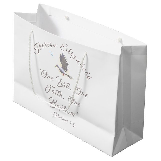 Grand Sac Cadeau Verset biblique personnalisé Baptême (Créateur téléchargé)