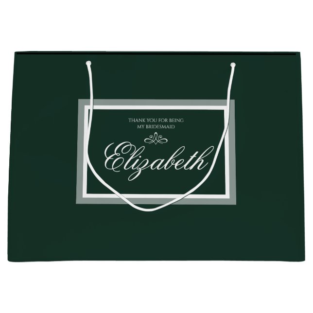 Grand sac cadeau vert émeraude (Devant)