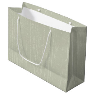 Grand Sac Cadeau Vert sapin élégant grain de bois