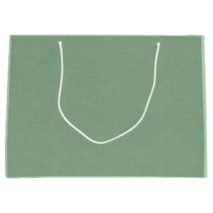 Grand Sac Cadeau Vert sauge texturé.