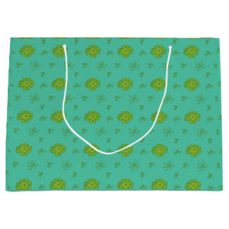 Grand Sac Cadeau Verte à quatre feuilles
