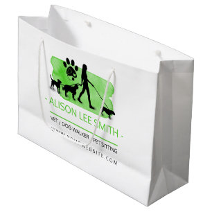 Grand Sac Cadeau Vet / Chien marchant / Animaux de compagnie assis