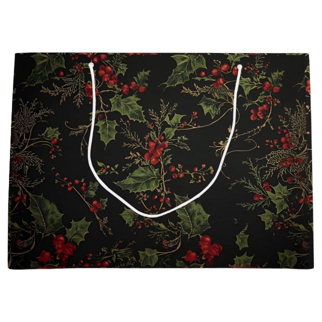 Grand Sac Cadeau Victorian Crimson Xmas Gift Bag (Devant)