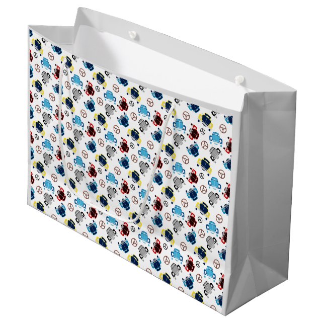 Grand Sac Cadeau Vieilles voitures (Devant Angle)
