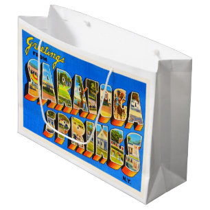 Grand Sac Cadeau Vieux souvenir de voyage de Saratoga Springs New