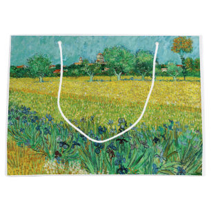 Grand Sac Cadeau Vincent van Gogh - Champ avec Iris près d'Arles