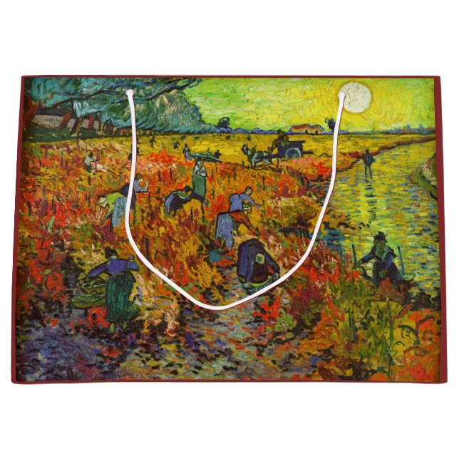 Grand Sac Cadeau Vincent van Gogh - Le vignoble rouge (Devant)