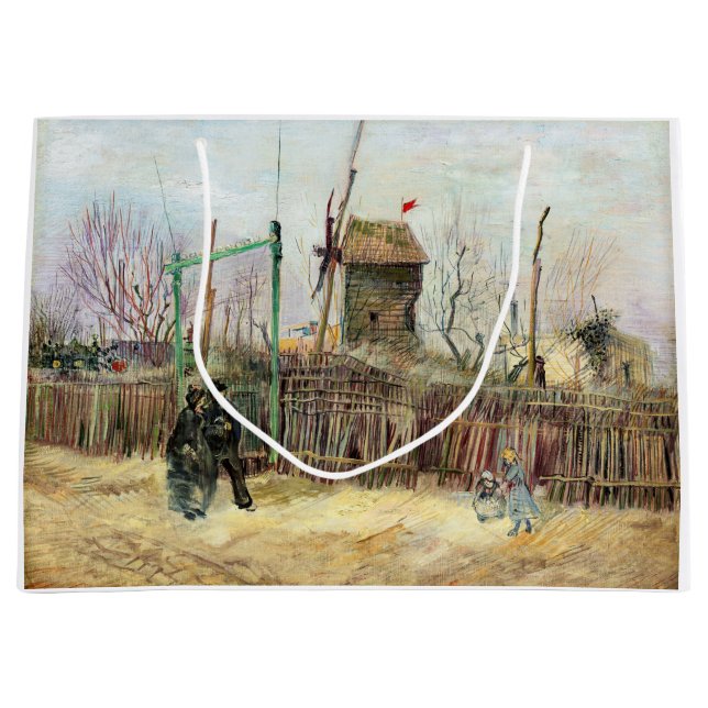 Grand Sac Cadeau Vincent van Gogh - Scène de rue à Montmartre (Devant)