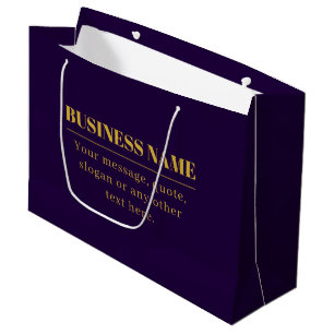 Grand Sac Cadeau Violet foncé et nom d'entreprise ou salutation en