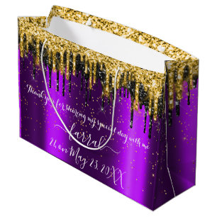Grand Sac Cadeau Violet Gold Purple Black Drives Favoriser
