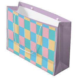 Grand Sac Cadeau Violet rose bleu vert jaune Modèle moderne