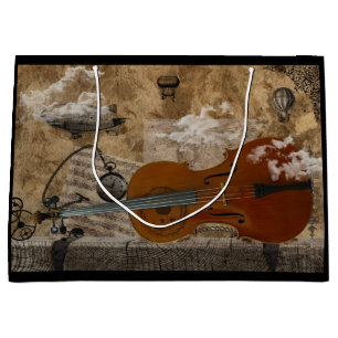 Grand Sac Cadeau Violoncelle Steampunk