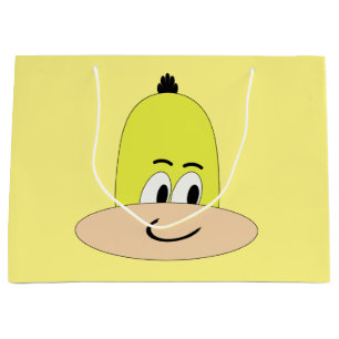 Grand Sac Cadeau Visage de dessin animé drôle et mignon