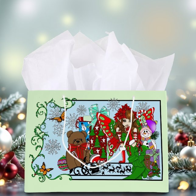 Grand Sac Cadeau Voeux de Noël (Créateur téléchargé)