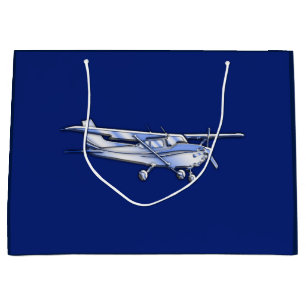 Grand Sac Cadeau Vol de silhouette de Cessna de chrome d'avions sur