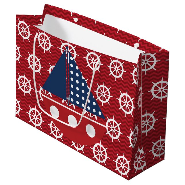 Grand Sac Cadeau Volant nautique (Devant Angle)