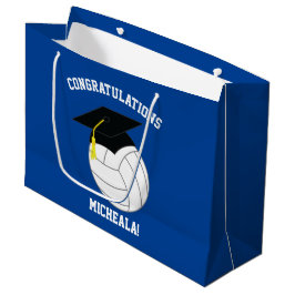 Grand Sac Cadeau Volleyball Graduation Sports Blue