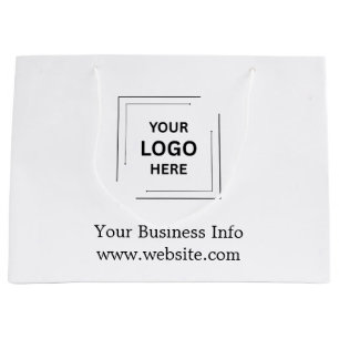 Grand Sac Cadeau Votre Logo   Entreprise Moderne Professionnelle d'