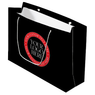 Grand Sac Cadeau Votre logo ou autre image Noir rouge et blanc