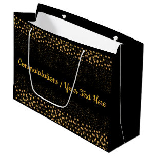 Grand Sac Cadeau Votre noir des textes/étincelle Congrats de