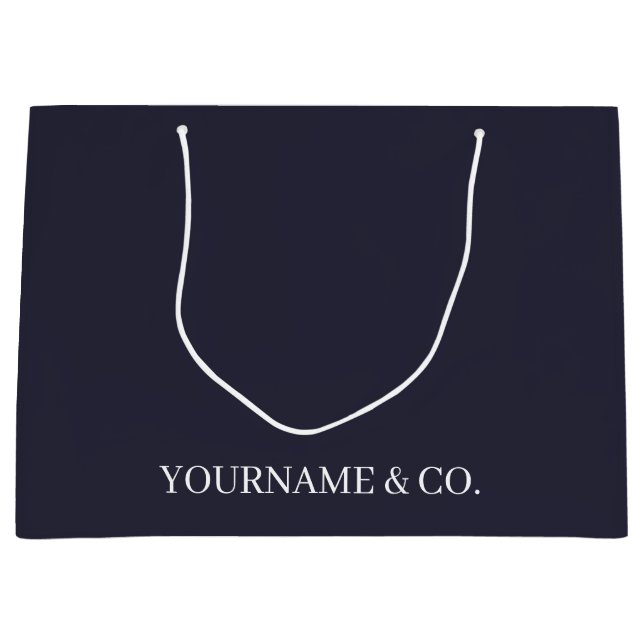 Grand Sac Cadeau Votre nom Business Navy Grand Cadeau (Devant)