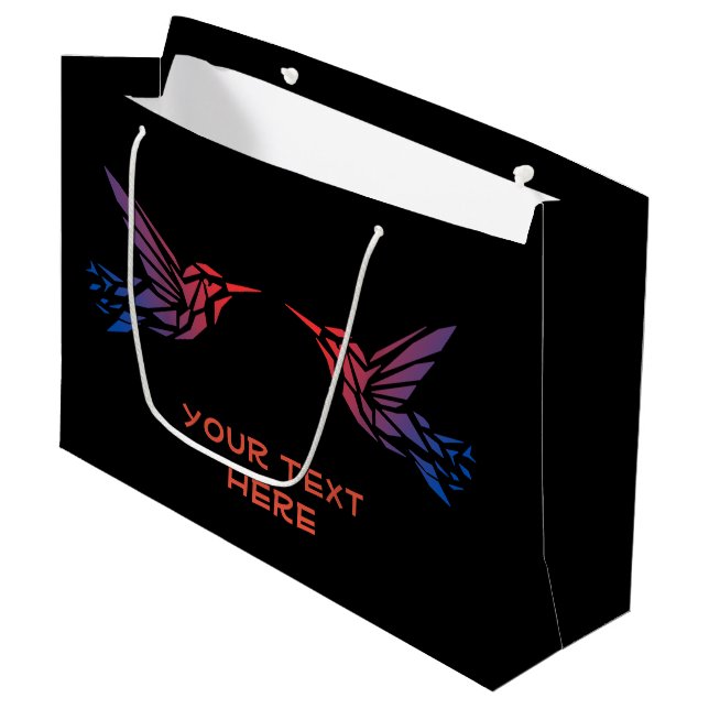 Grand Sac Cadeau Votre texte ici Texte personnalisé gauche droite I (Devant Angle)