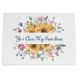 Grand Sac Cadeau Vous êtes ma citation Sunshine et Sunflower