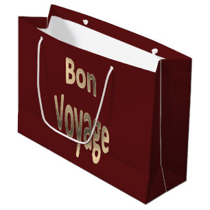 Grand Sac Cadeau Voyage de fève sur rouge foncé
