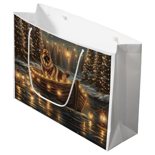 Grand Sac Cadeau Voyage de Noël du berger allemand (Devant Angle)